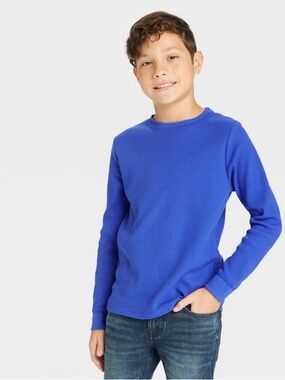 ⭐️ Cat & Jack Royal Blue Long Sleeve Thermal Shirt Size S (6/7)